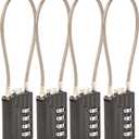 SEPOX Compact Design Resettable Combination Padlock 4 Digit, 30mm 1-3/16" Width Body, Extra Long 16cm Cable Lock for Suitcase, Travel, Gym Lockers, Helmet, Cabinets, Case, Fence, Pack of 4 Black