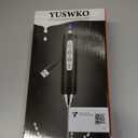 YUSWKO Black Handheld Milk Frother Wand for Coffee, Rechargeable Electric Whisk with 3 Heads 3 Speeds Drink Mixer Coffee Frother For Latte, Cappuccino, Hot Chocolate, Egg