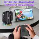 4-in-1 Charging Dock for Switch 2 Joycons, Fast Charger Dock Stand for Nintendo Switch 2 2025 Joycons,RGB Lighting &Type-C Fast Charging (Black)
