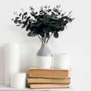 5 Pack 13.4 Inches Black Eucalyptus Stems, Black Flowers and Branches, Fake Vase Table Centerpiece House Dcor, Faux Flowers for Crafts, Indoor Outdoor Halloween Decorations for Parties, Haunted House