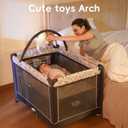 Pamo Babe Pack and Play with Bassinet, Portable Playard for Baby, 39.37 x 27.55 x 27.55 inches