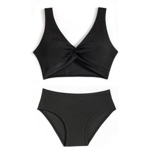 2 x J.E Sterguard Two Piece Swimsuits Teen Bikini Color Block Girls' Swimwear Ribbed Swimsuits Size 8-16