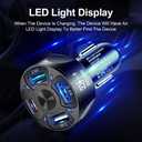 4 Port USB Fast Charging Cigarette Light Car Charger 3 * 2.4 A USB/ 1 PD20W LED Light Compatible with Tablets Cameras iPhone 14 13 12 11 Pro Max X XR XS Samsung Galaxy Series Google Pixel Android/iOS