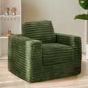 Kids Bean Bag Chair, Comfy Faux Fur Bean Bag Sofa with Filler, Upholstered Floor Sofa with Pillows and Armrests, Lazy Floor Chair Couch for Boys and Girls, Green 