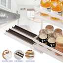 Mustorn 2 Pack Pull Out Spice Rack Organizer for Cabinet, 2 Tier Metal Slide Out Seasoning Organizer and Storage Heavy Duty Vertical Spice Rack Shelf Pullout for Kitchen Cabinets No Drilling (White)