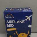 LUMARA Toddler Airplane Bed - Inflatable Airplane Bed for Toddlers, Plane Baby Seat Extender for Kids - Blow Up Air Mattress for Child Flight Sleep with Safety Belt, Innovative Valves, No Pump Blue