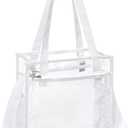 PACKISM Clear Bag for Stadium Events 12x6x12 - Stadium Approved Clear Tote Bag for Sport Events Game Day Concert and Work, White