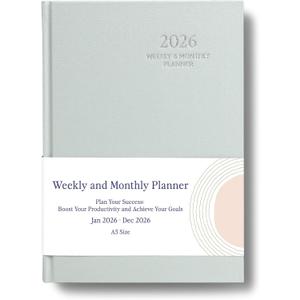 2026 Planner - Weekly and Monthly Planner, January 2026 - December 2026, Linen Hardcover, 2026 Calendar Planner Book with Tabs, Aesthetic, Perfect for Office Home School Supplies (Green, A5)