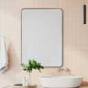ANDY STAR Wall Mirror for Bathroom with Stainless Steel Metal Frame, 30"x40"Rectangle Rounded Corner Frame, Brushed Gold Finish