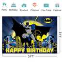 Hero Backdrop for Birthday Party Decorations Blue Background for Baby Shower Party Cake Table Decorations Supplies Superhero Theme Banner 5x3ft
