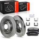 A-Premium 11.65 inch (296mm) Front Vented Brake Rotors and Ceramic Pads Kit | Compatible with Nissan Models - Altima 2007-2012, Altima 2013 Coupe Only, 6-Pack