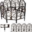 Evergreen Garden Tree of Life Metal Landscape Edging Border 13" Tall Above Ground, 6 ft Long Decorative Garden Fence Panels Animal Barrier, No Dig Edging for Flower Bed, Yards, Lawn