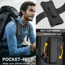 Magnetic for iPhone Air Case,with Belt Clip,[Compatible with Magsafe] W/Tempered Glass Screen Protector,Anti-Drop,Shockproof,Heavy Duty Protection (Black)