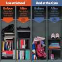 Piffny Locker Organizer Shelf Adjustable Width and Height, Stackable, Ideal Locker Shelf for School, Office, Gym Lockers, or Even Kitchen Cabinets & Under Sink Organization (Black)
