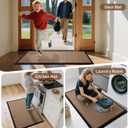 Non Slip Bath Mat, Heavy Duty Absorbent Quick Dry Bathroom Rugs, Upgrade Rubber Ddging Washable Bathroom Floor Mats Fit Under Door Bathtub Shower Room, Brown 24x16