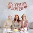 2 x Pre-Strung 85th Birthday Banner - Rose Gold Glitter, Happy 85th Birthday Party Decorations for Women, Funny 85 year old Anniversary Decor Bday Sign Gifts