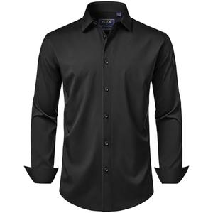 J.VER Men's Dress Shirts Stretch Long Sleeve Formal Shirt Solid Business Casual Button Down Shirts for Wedding Prom, M