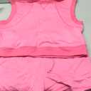 SENSERISE Womens Two Piece Workout Sets Matching Sweat Sets Summer Outfits Oversized Crop Tank Top and Shorts, Size M, Pink