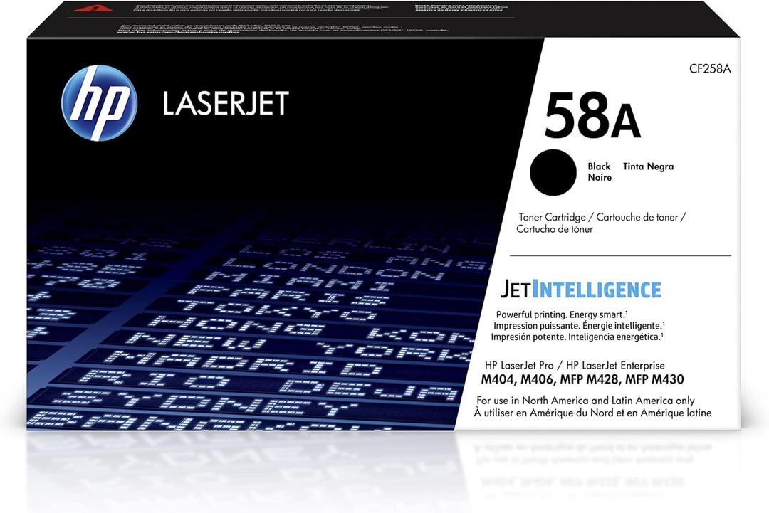 HP 58A Black Toner Cartridge | Works LaserJet Enterprise M406 Series, MFP M430 Series, Pro M404 Series, M428 Series | CF258A