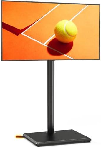 TVON Swivel Floor TV Stand with Mount for Most 32-60 Inch TVs up to 88 lbs, Height Adjustable TV Floor Stand Mount with Wood Base, Tall TV Stand for Bedroom, Corner & Living Room, Max VESA 400x400mm