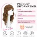 TYQ Hair Toppers for Women with Thinning Hair 18 Inch 360° 3D Synthetic Toppers Hair Pieces Curly Wavy Wispy Clip in Bangs(Coffee Brown)