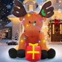 Christmas Inflatable Outdoor Decorations, 8 FT Giant Inflatables Reindeer Yard Decor with Colorful String Lights, Blow up LED Lights Holiday Decorations for Indoor Outside Lawn Garden Giant Reindeer
