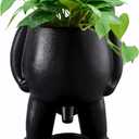 Peeing Plant Pot with Drainage, Ceramic Penis Planter, Unique Planters for Indoor Plants, Outdoor Funny Plant Pots, Novelty Peeing Pot Planter, Decorative Planters (Black)