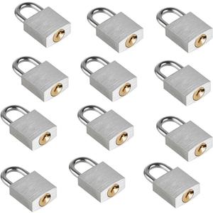 Small Aluminum Locks with Keys, 3/4-Inch Body Width Mini Locks with Same Key for Briefcase, Boxe, Lockers, Luggage,Backpack, 12 Pack