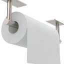 Paper Towel Holder Under Cabinet, Self Adhesive or Wall Mounted SUS304 Stainless Steel Paper Towel Holder for Kitchen, Bathroom, Farmhouse, Barbecue and Laundry (Silver) (Brushed Nickel)