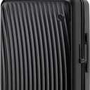 OIWAS 24 Inch Luggage, Hard Shell Suitcases with Wheels, TSA Lock and Waterproof Compartment, Lightweight Medium Suitcase with Smooth Zippers, Checked Luggage for 3-5 Day Trip, Black