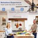 Depuley 42-Inch Ceiling Fans with Lights: Caged Ceiling Fans Dual Finish 5 Blades - Rustic Ceiling Fan with Remote Control for Farmhouse Living Room Outdoor Porch (E26 Bulb Included)