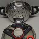 18/8 Stainless Steel Pressure Cooker 7 QT, [Save 70% Cooking Time] Olla De Presion with Food-Grade Body [One Hand Operation] Rotating Lock/Unlocking Lid System, Steam Rack Included