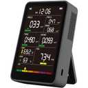 Professional Indoor Air Quality Monitor with AQI, Portable Real-Time Detector for Home Cars Plants and Pets (Taupe Black)