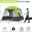 UNP 2-4 Person Tent, Portable Cabin Tent, Camping Tent 4-Person Easy Set Up, Waterproof with Top Rainfly for Outdoor Camping/Hiking