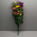 Admired By Nature 30 Stem Artificial flowers Morning Glory & Ranunculus Bush Spring Faux Flower Arrangement for Outdoor & Indoor Wedding home decor, Cemetery Decorations For Grave, Summer Mix (Large)