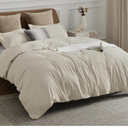 Bedsure Duvet Cover Queen Size - Soft Double Brushed Bedding Set for Kids & Adults, Zipper Closure, 3 Pieces, Includes 1 Duvet Cover (90"x90") & 2 Pillow Shams, NO Comforter, Linen