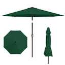 Tobeos 11FT Patio Umbrella, Outdoor Umbrella with with 8 Sturdy Fiberglass Ribs,Market Table Umbrella with Push Button Tilt and Crank,Suit for Backyard,Garden,Pool,Deck(Dark Green)