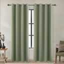 KOUFALL Dark Sage Green Blackout Curtains for Bedroom 84 Inch Length 2 Panels Set,Thermal Insulated Black Out Drapery Grommet Room Darkening Window Curtain Drapes for Living Room,52x84 Inches Long