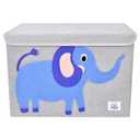 Foldable Large Kids Toy Chest with Flip-Top Lid, Collapsible Fabric Animal Toy Storage Organizer/Bin/Box/Basket/Trunk for Toddler, Children and Baby Nursery (Elephant)