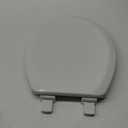 Mayfair Cameron White Toilet Seat, Non Slip Heavy Duty Wood, Easy Clean, Round