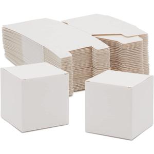 Juvale 100-Pack White 3x3x3 Gift Boxes with Lids for Candles, Ornaments, Crafts, Party Favors, Cupcakes, Holiday, Birthday, Baby Shower, Bridesmaid and Groomsmen Proposal, Easy Assemble
