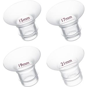 Momcozy Flange Insert 15/17/19/21mm Compatible with 24mm Flange/Shield of Most Pumps, Insert for Breast Pump Replacement Accessories, 4PCS (Transprent)