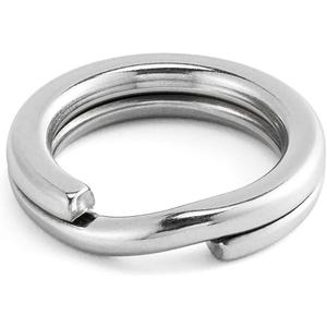 Alwonder 100-Pack Fishing Split Rings Stainless Steel Lure Rings, 9-400LB Hyper Wire Fishing Ring Heavy Duty Flattened Freshwater Saltwater Terminal Tackles Lure Solid Snap Ring Connectors