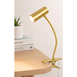 Globe Electric 52097 Pratt 18" Desk Lamp, Matte Brass Finish, Adjustable Height, in-Line Rocker On/Off Switch