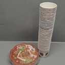 Boao 100 Pcs Christmas Gingerbread Man Party Supplies Christmas Tea Party 50 Disposable Tea Cups 7 Oz, 50 7'' Paper Scallop Shaped Saucer Plates with Handle for Beverage Tea Cocoa Decoration (Brown)