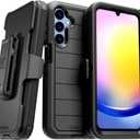 For Samsung Galaxy A25 5G (2023) Case With Belt Clip Holster & Kickstand, Screenless Protective Dual-Layer Shockproof Phone Case for Samsung Galaxy A25 5G - Black