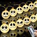 30 LED Battery Operated Halloween Lights for Nightmare Christmas Decorations, Battery Outdoor Lights for Indoor Outdoor Decorations Home, Bedroom, Patio, Balcony,Halloween Party (8 Modes)
