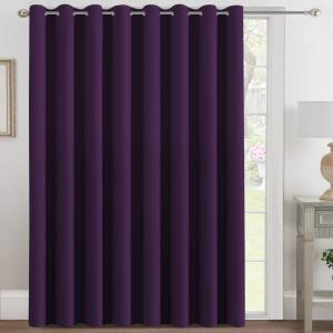 H.VERSAILTEX Blackout Patio Curtains 100 x 84 Inches for Sliding Door Extral Wide Blackout Curtain Panels Thermal Insulated Room Divider - Grommet Top, 7' Tall by 8.5' Wide - Plum Purple