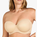 Strapless Bras for Women Large Bust Non Slip Full Coverage Underwire Supportive Multiway Strapless Bra Plus Size Beige Size 36G