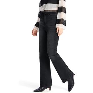 Petite Women's 24"/26"/28"/30" Stretch Flare Jeans High Waisted Curvy Bootcut Denim Pants (X-Large, Black)